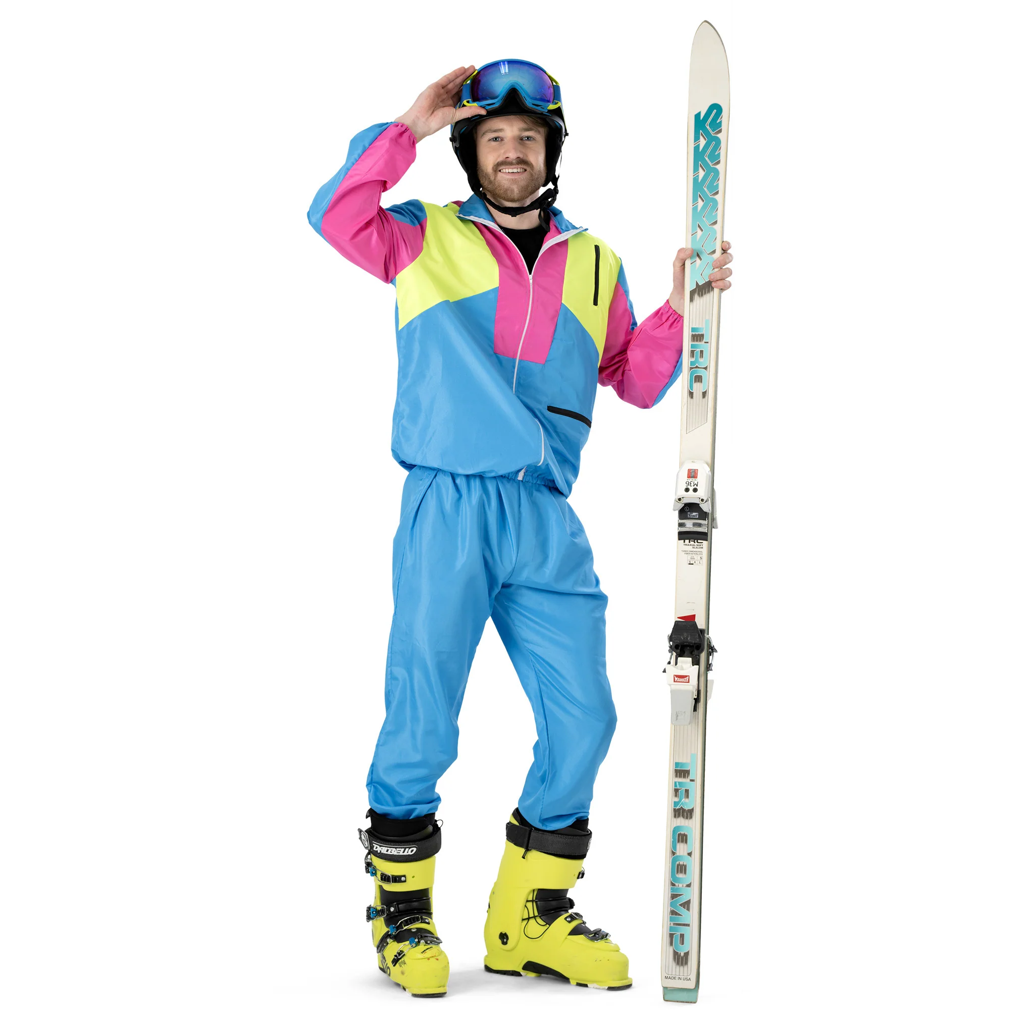Skipak Stefano - Retro Skipak Heren Geel/Blauw/Roze | Jaren 80 Foute Kleding - Image 3