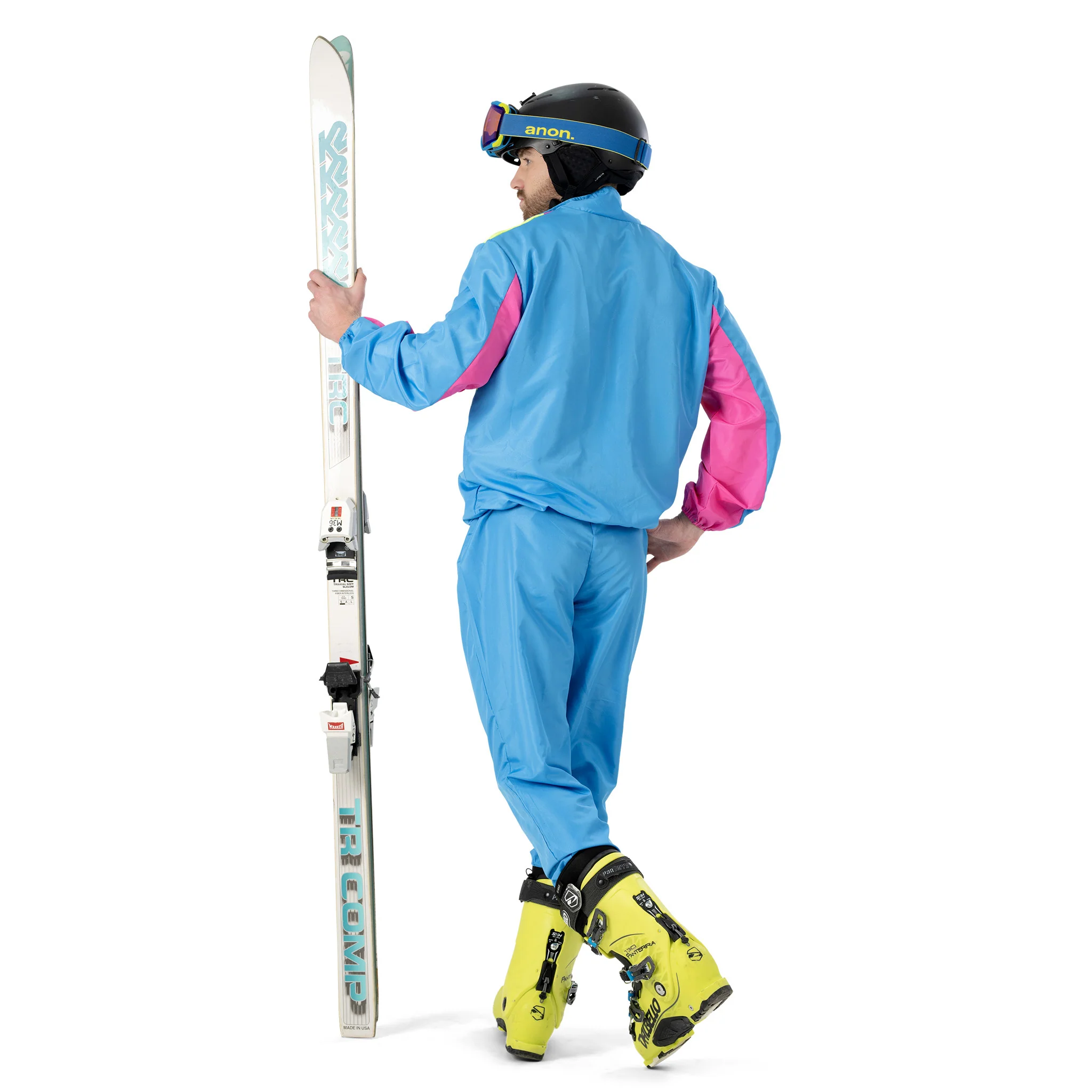 Skipak Stefano - Retro Skipak Heren Geel/Blauw/Roze | Jaren 80 Foute Kleding - Image 4