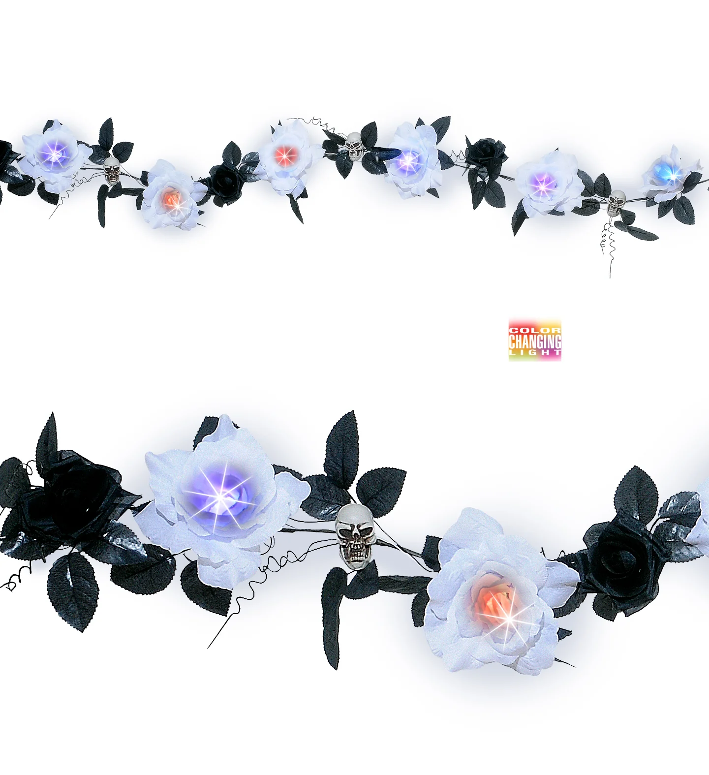 Slinger met witte rozen en schedels - Image 2