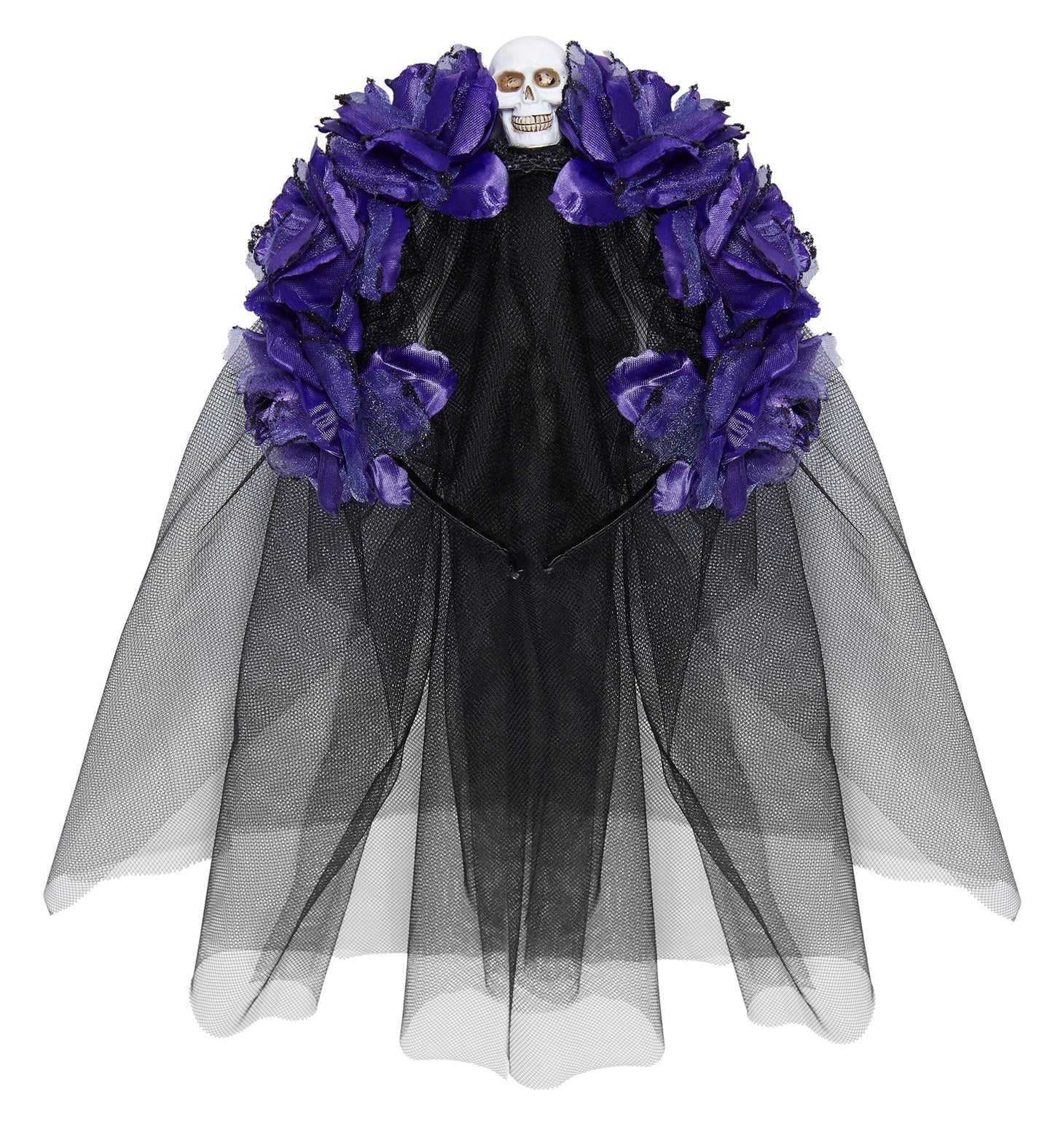 Sluier met paarse rozen voor Halloween
