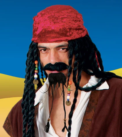 Snor en sik Caribische piraat zwart - Image 3