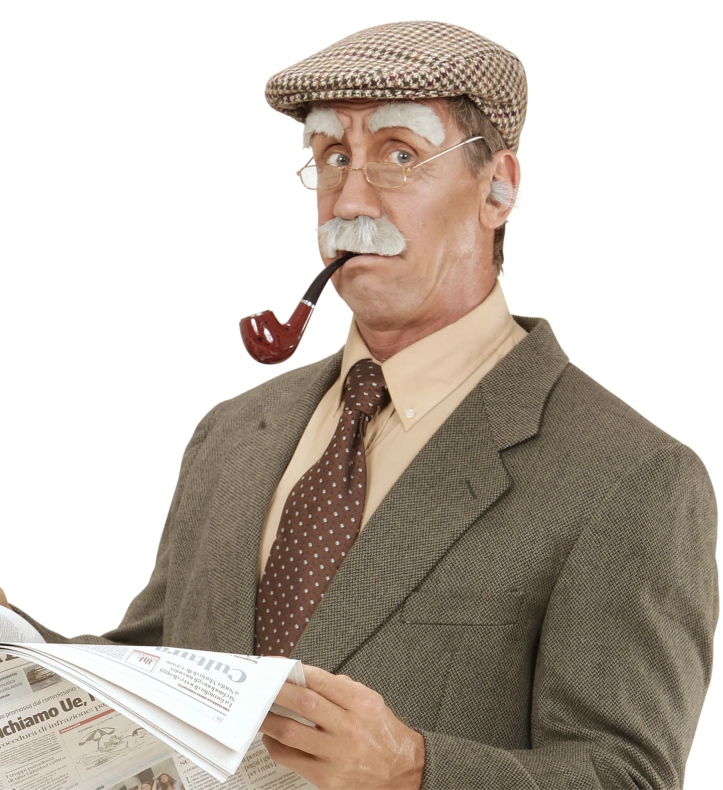 Nep snor en wenkbrauwen grijs - Image 2