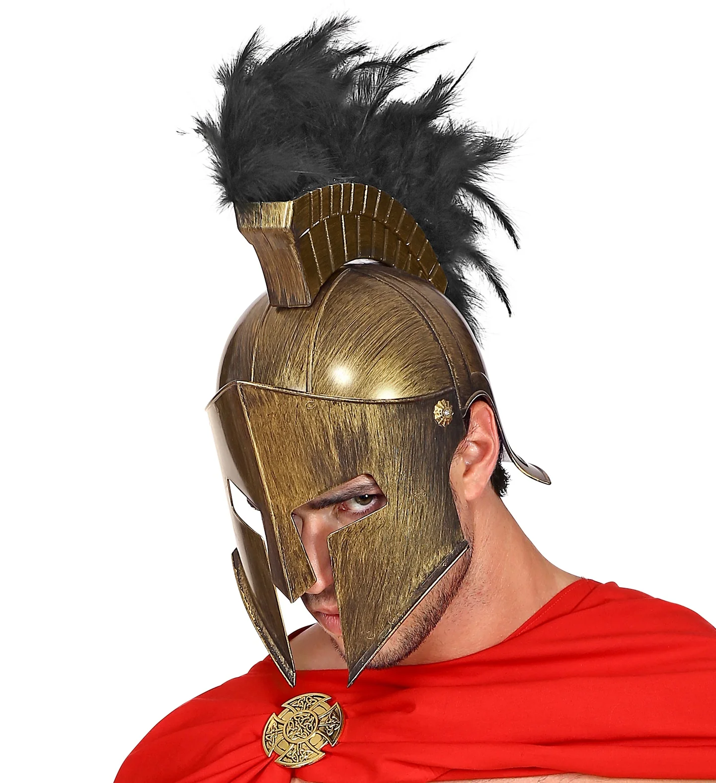 Spartaanse helm met zwarte veer - Image 2