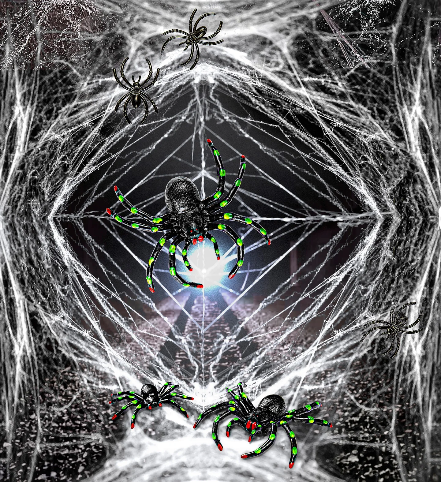 Nep spinnenweb met spinnen - Image 2