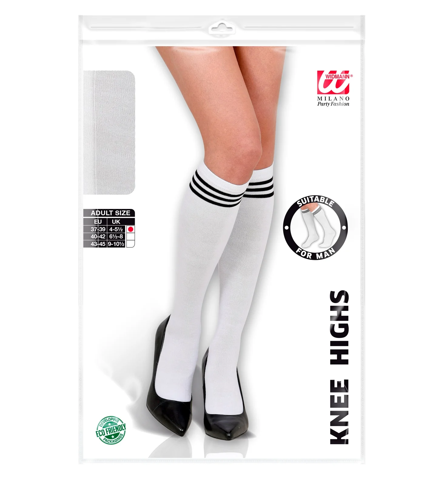 Hoge kousen wit met zwarte streep - Image 6