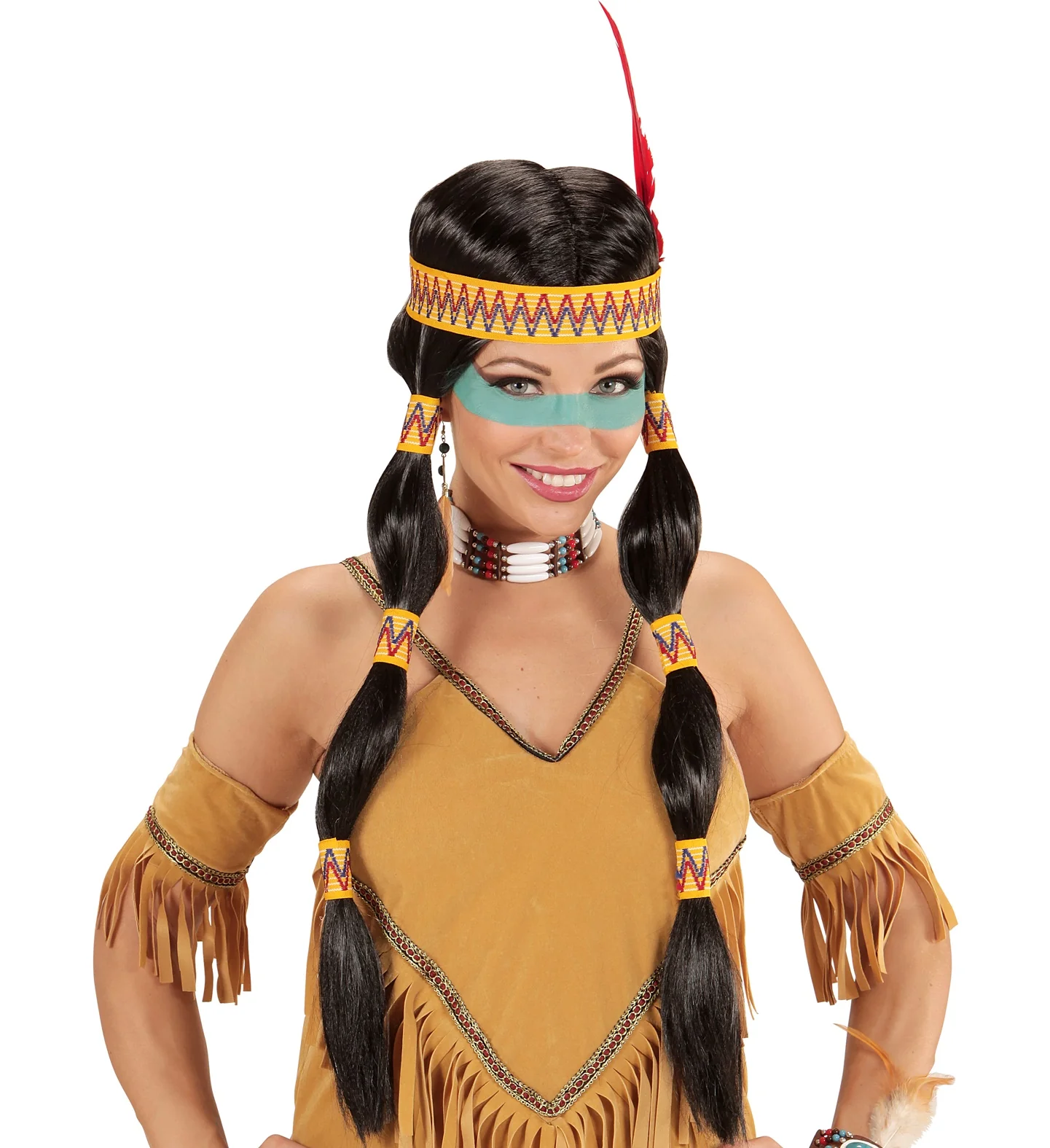 Squaw indianen pruiken voor carnaval