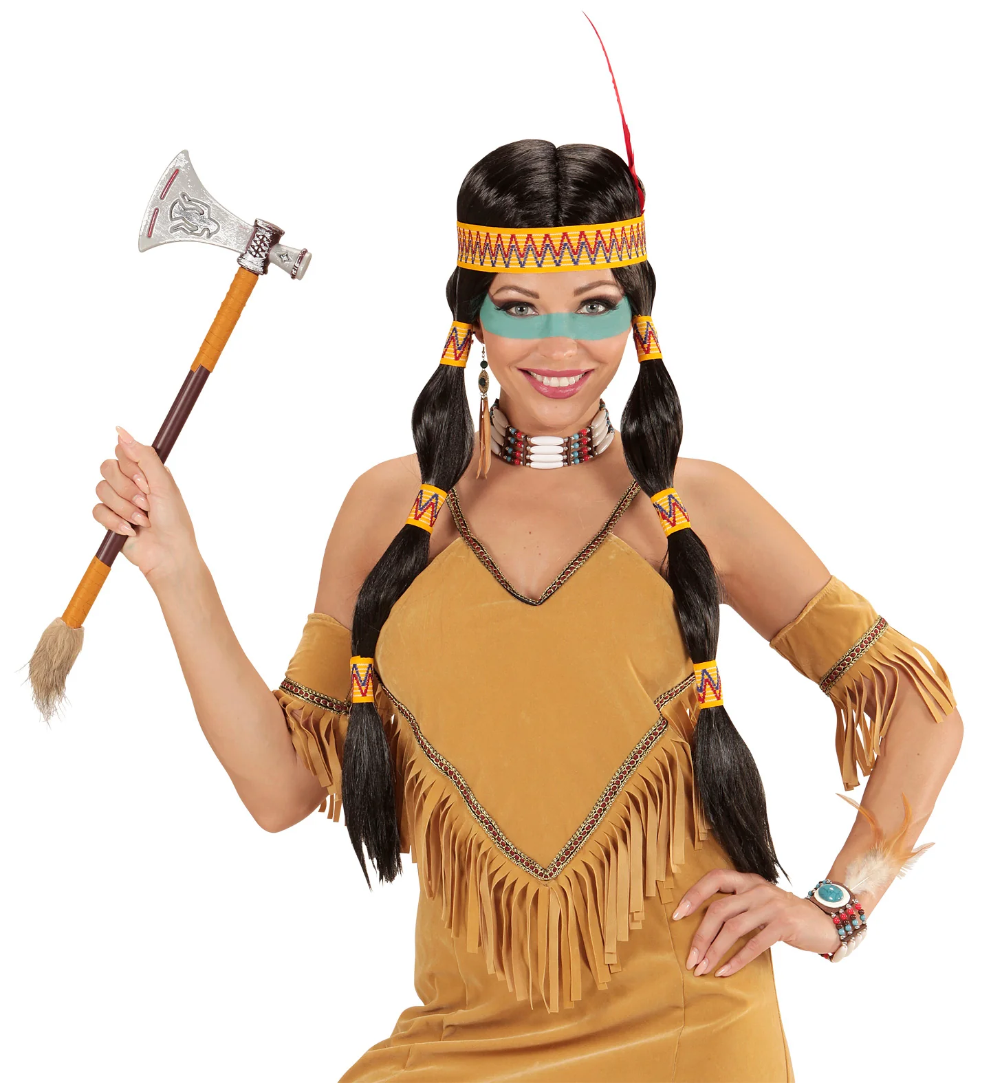 Squaw indianen pruiken voor carnaval - Image 2