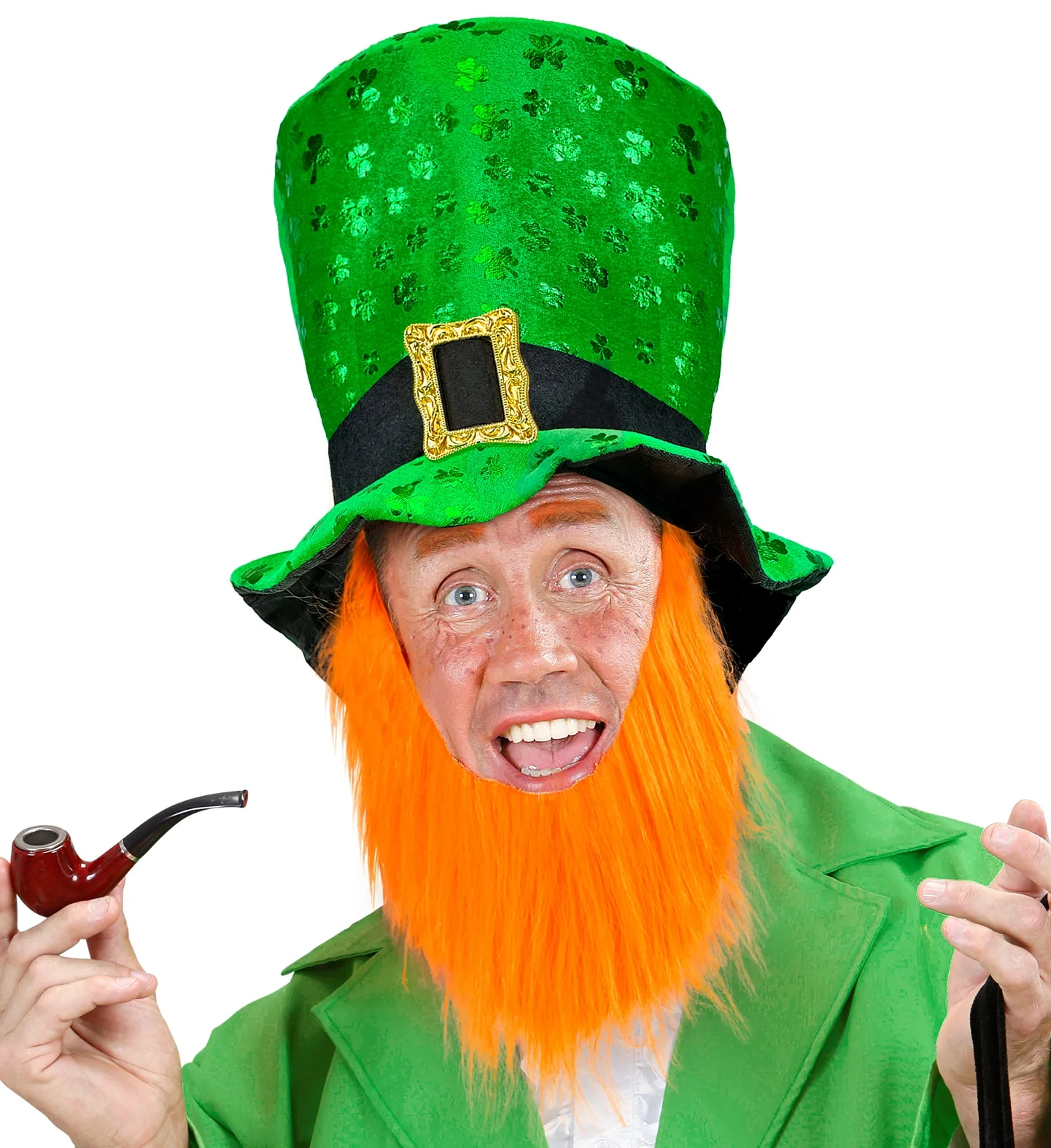 St Patricks Day hoge hoed met baard - Image 3