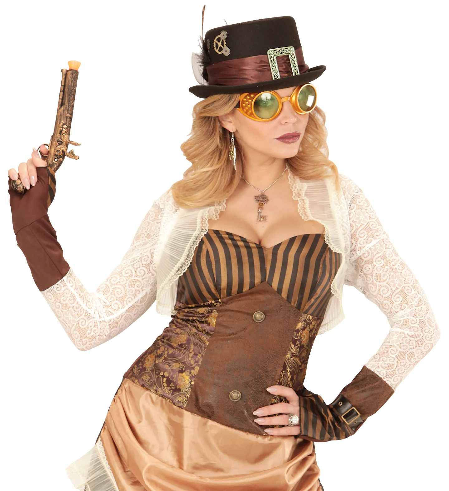 Steampunk bril gouden stofbril - Image 3