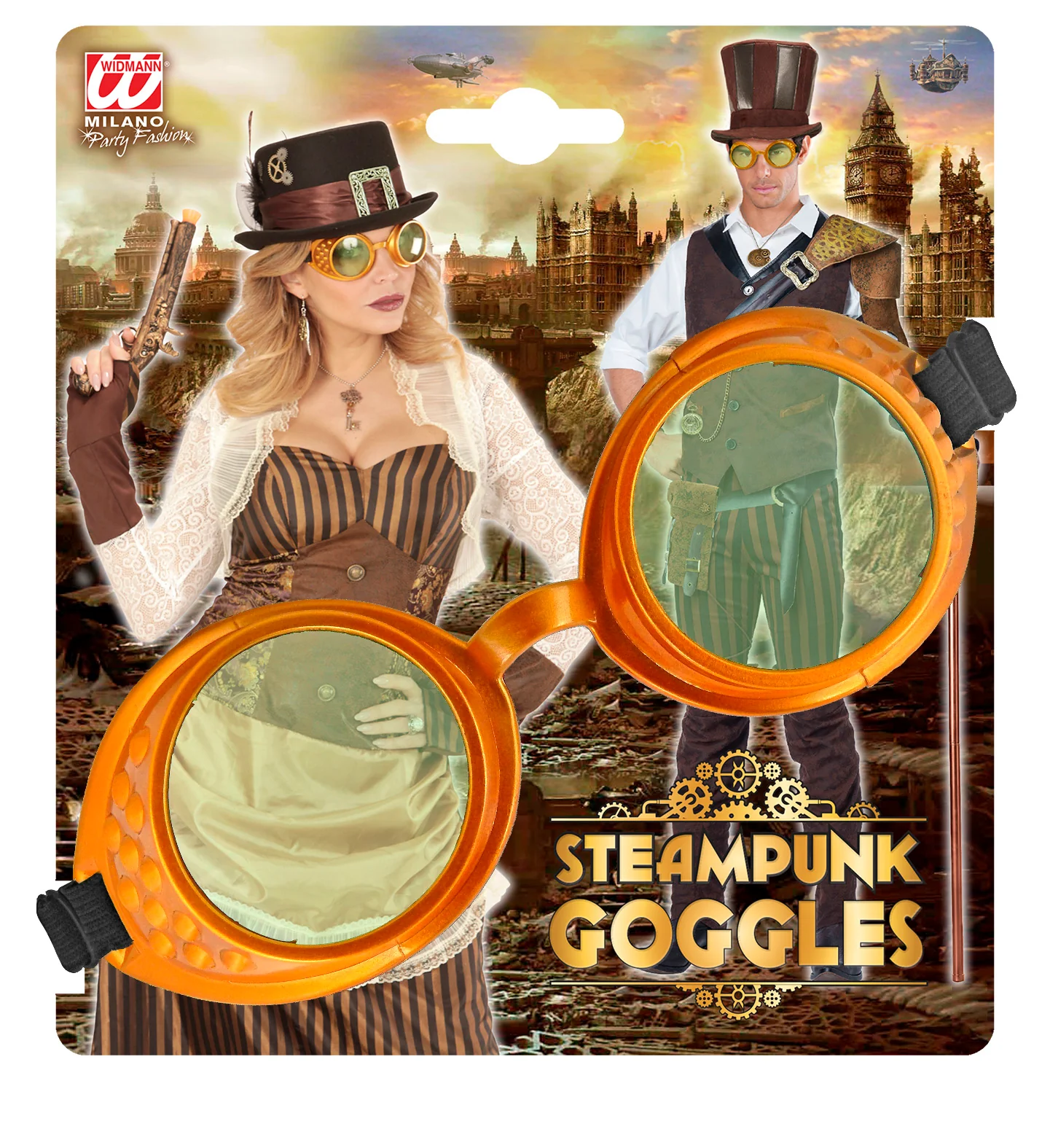 Steampunk bril gouden stofbril - Image 5
