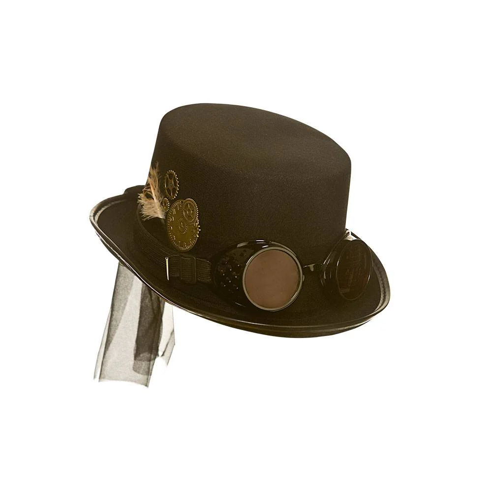 Steampunk hoed met bril