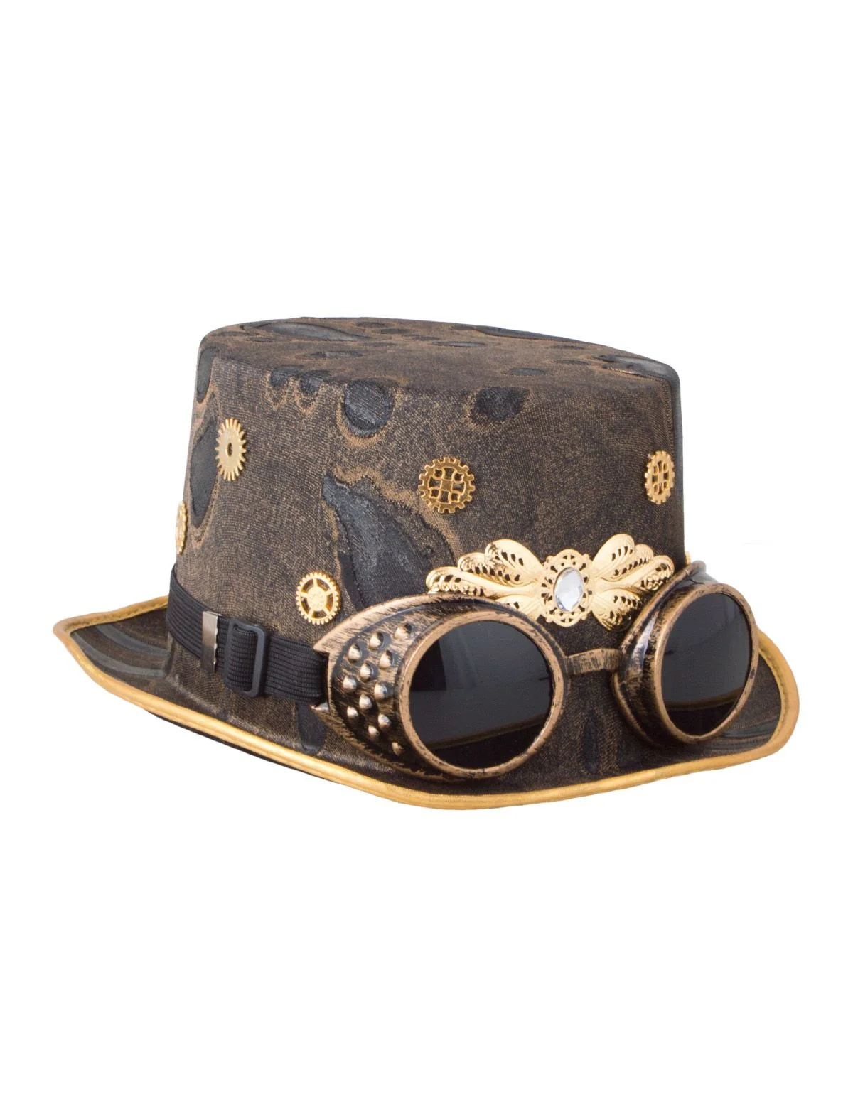 Steampunk hoed met grappige bril