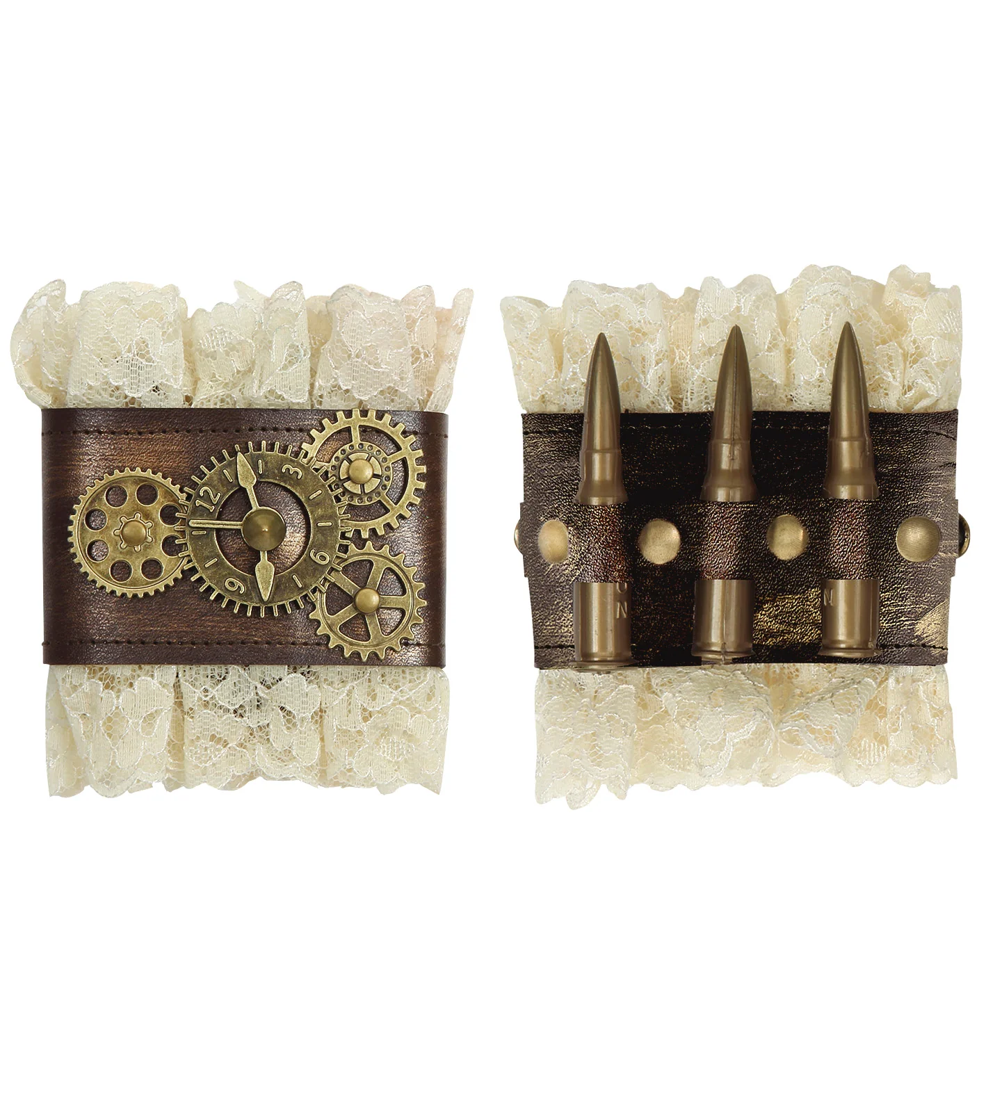Steampunk manchetten kant