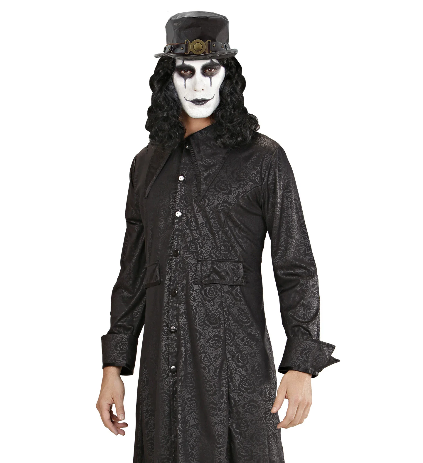 Lederlook hoge hoed met bandje - Image 4