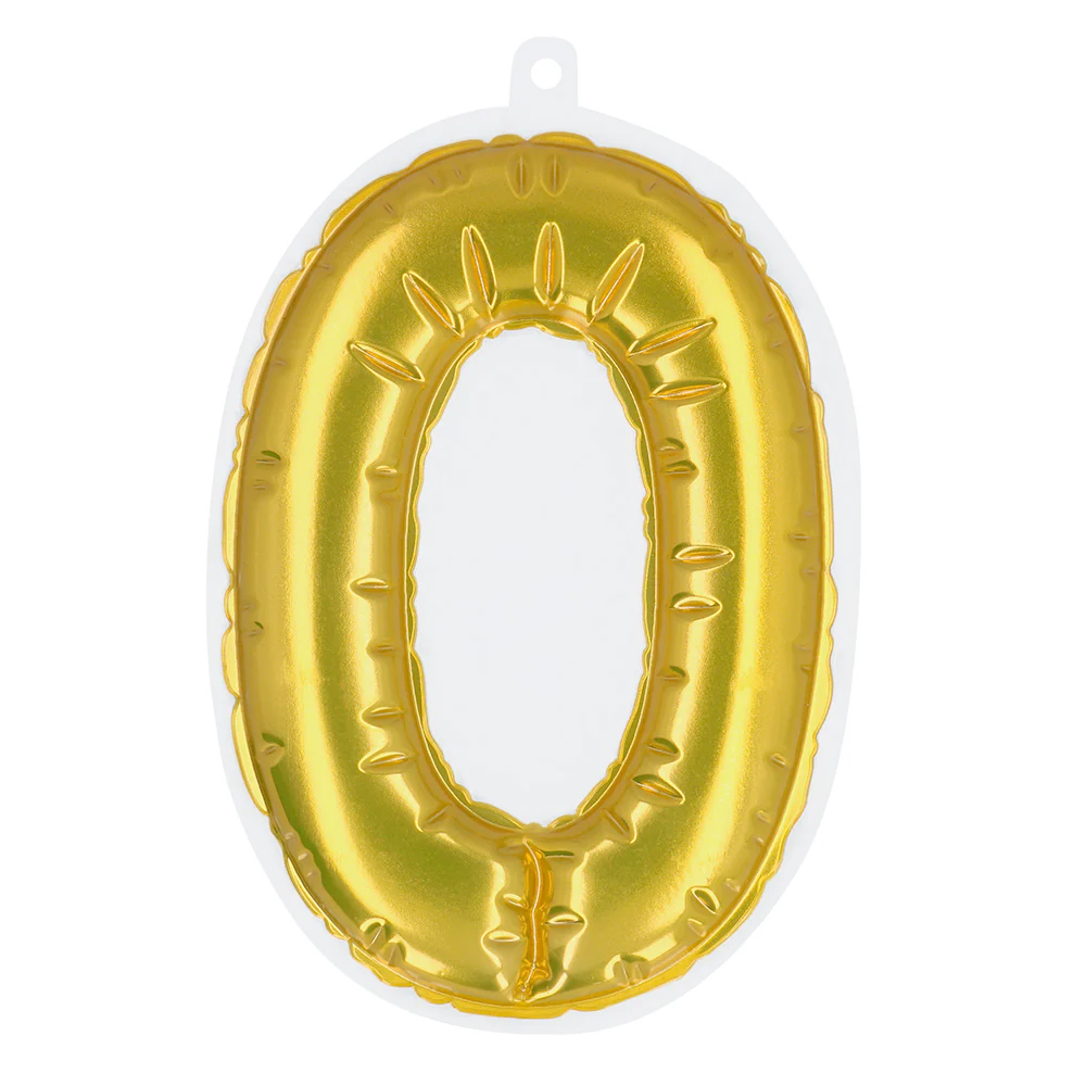 Sticker Folieballon '0' goud