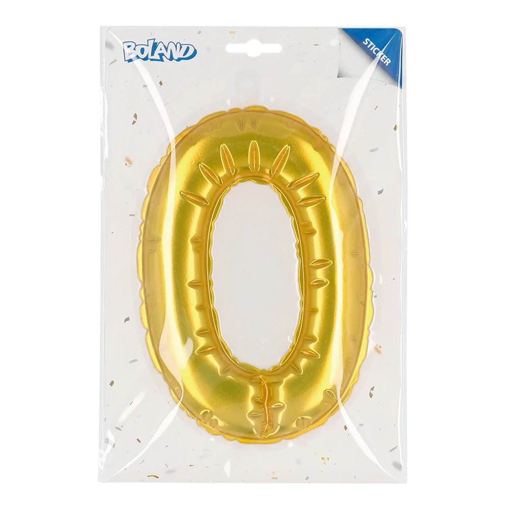 Sticker Folieballon '0' goud - Image 3