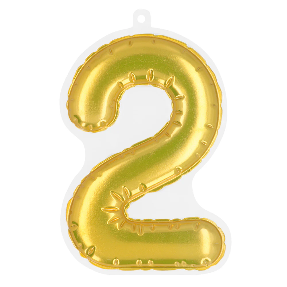 Sticker Folieballon '2' goud