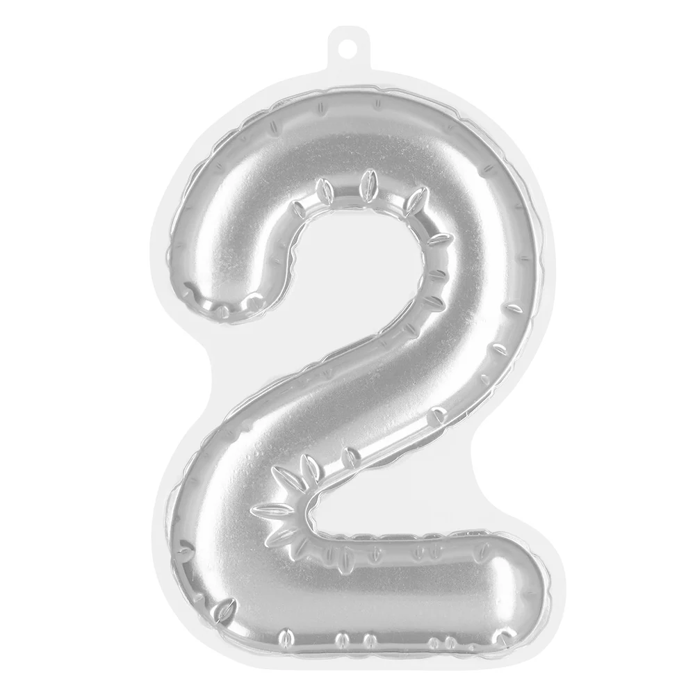 Sticker Folieballon '2' zilver