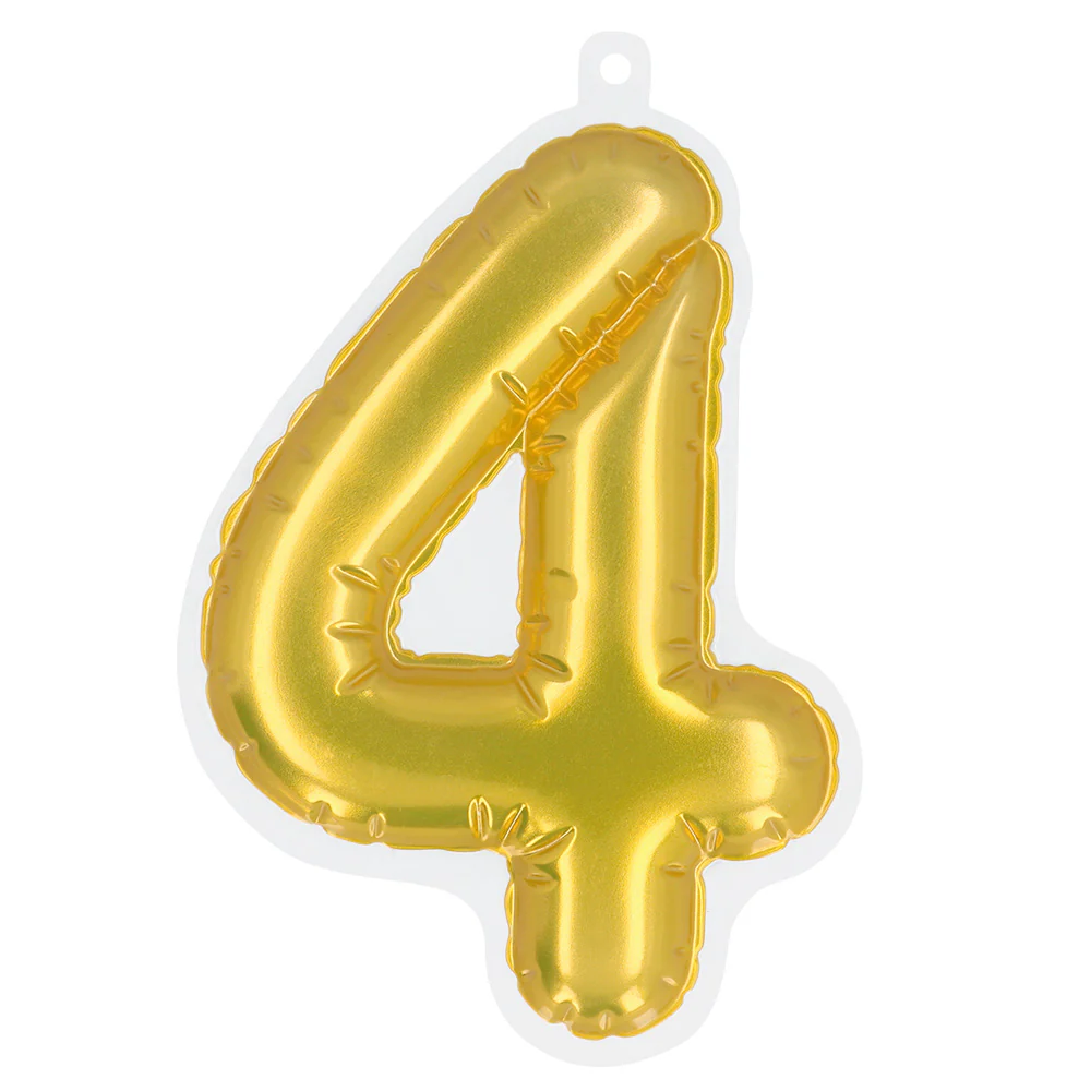 Sticker Folieballon '4' goud
