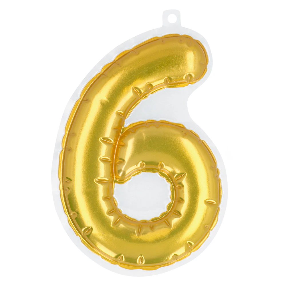 Sticker Folieballon '6' goud