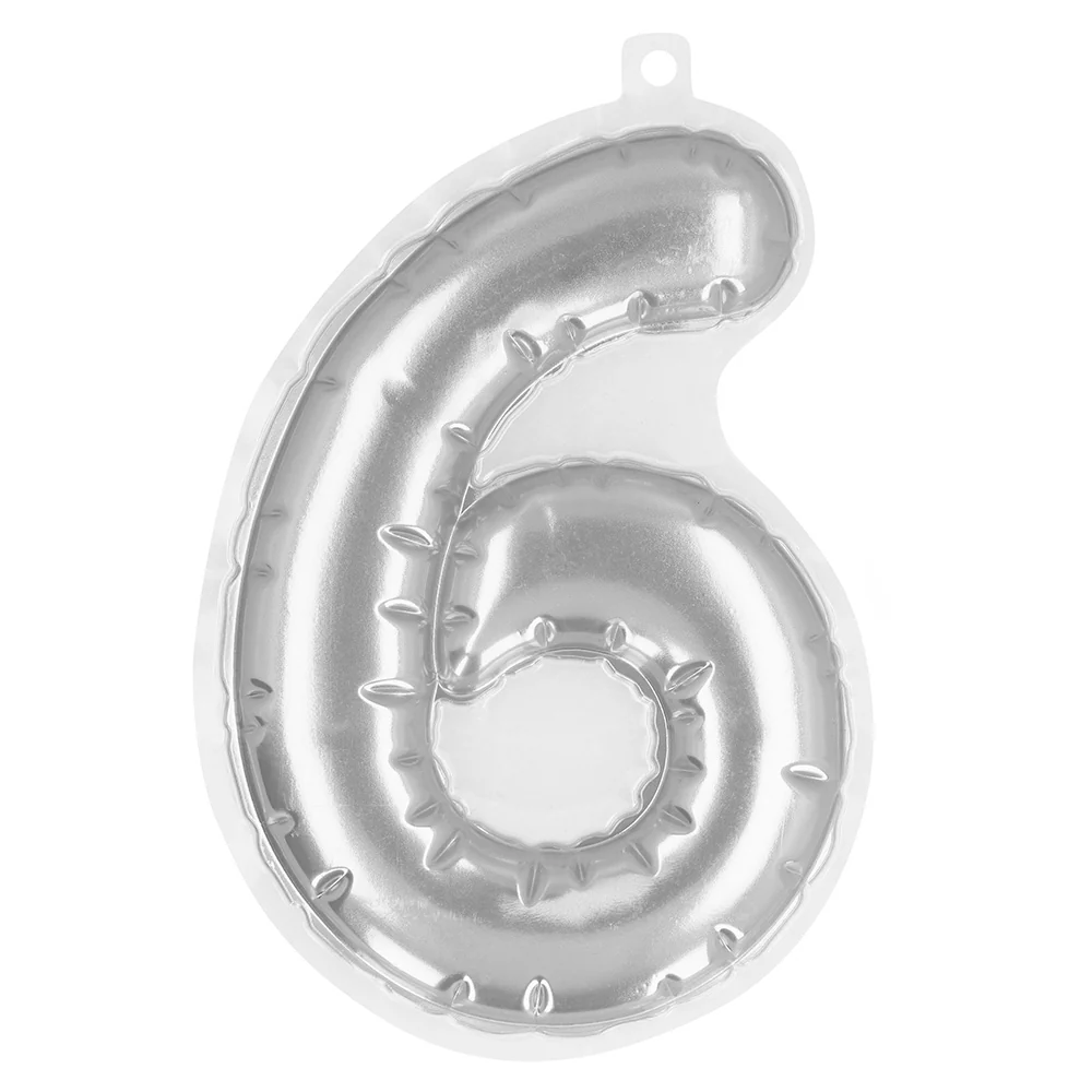 Sticker Folieballon '6' zilver