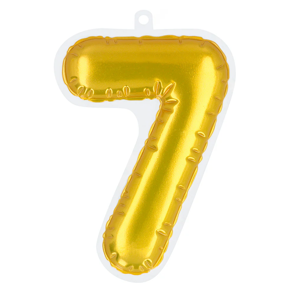 Sticker Folieballon '7' goud