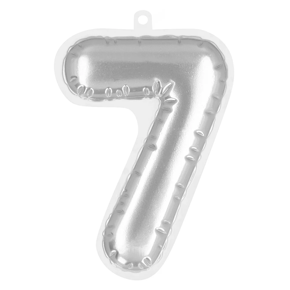 Sticker Folieballon '7' zilver