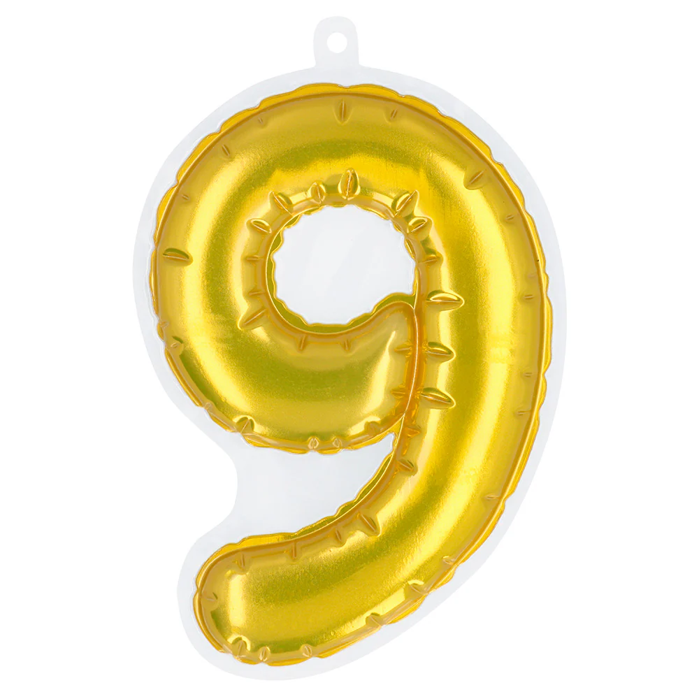 Sticker Folieballon '9' goud