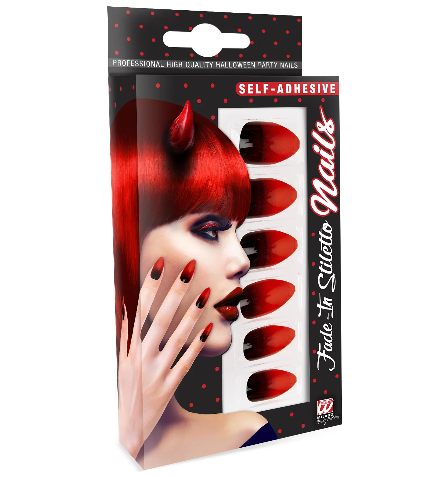 Stiletto nagels rood zwart - Image 3