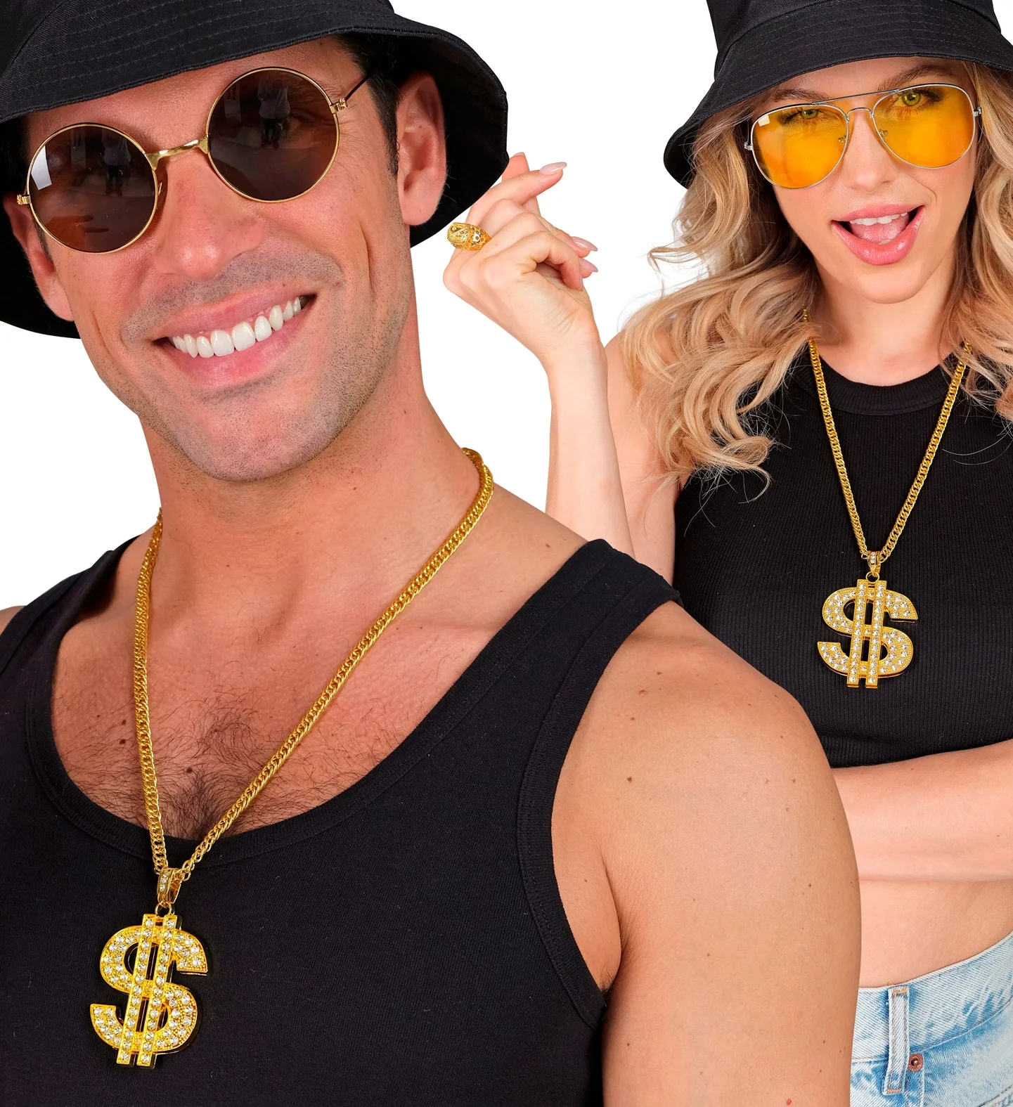 Dollarketting strass goud - Image 4
