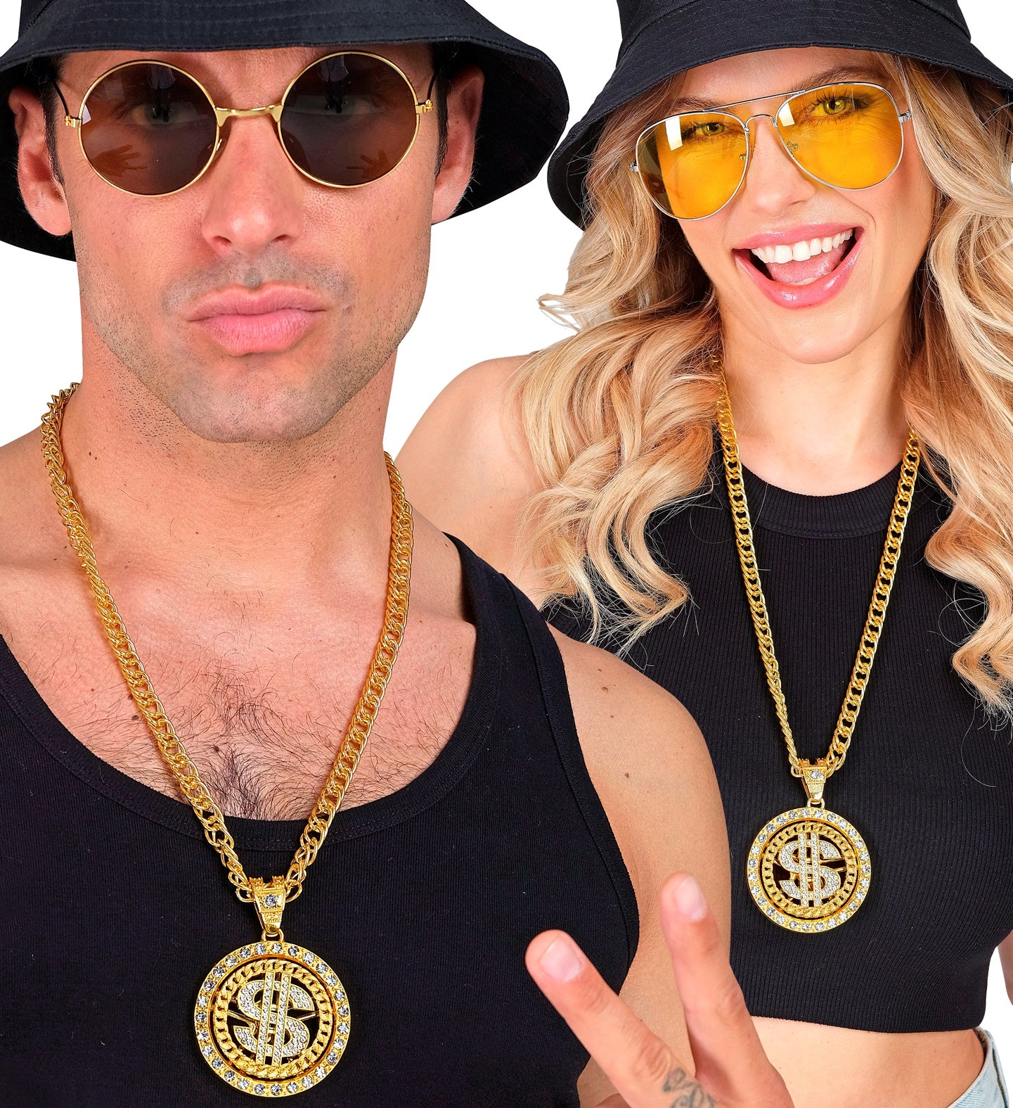 Strass dollarketting goud - Image 2