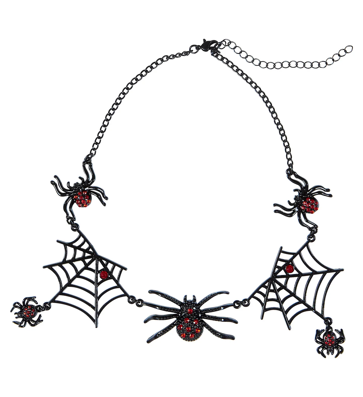 Strass ketting heks met spinnen