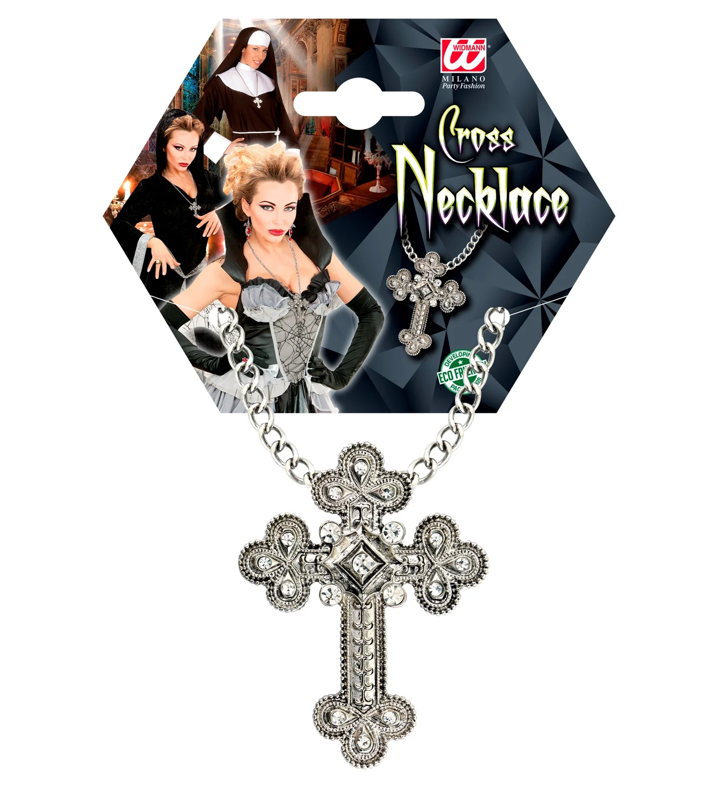 Ketting met kruis zilver gothic - Image 3