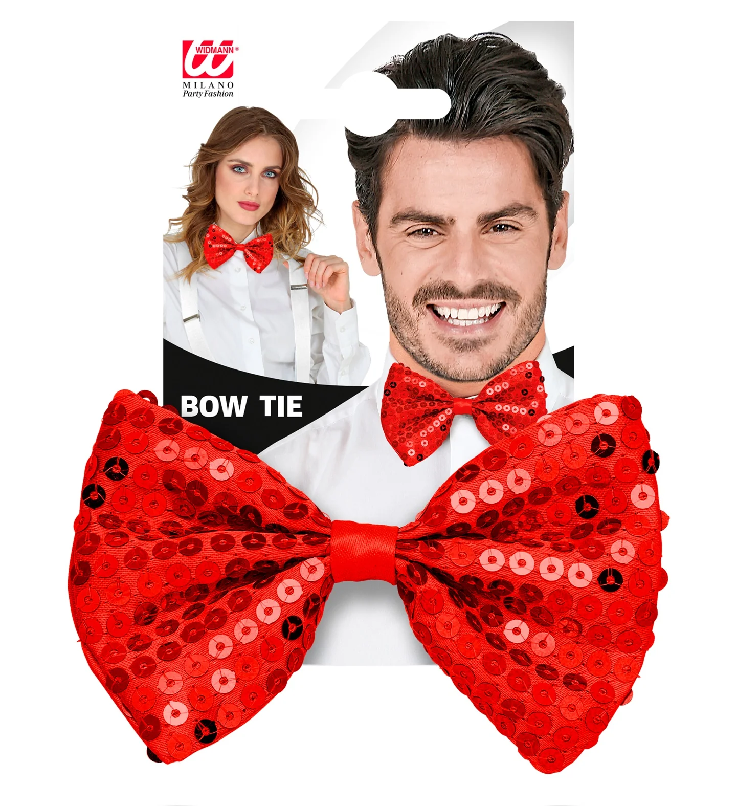 Pailletten strikje rood glitter - Image 6