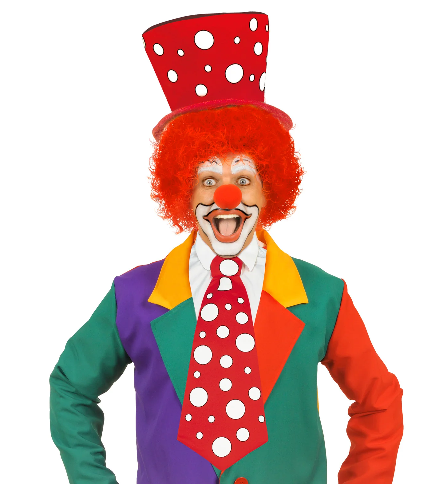 Clown stropdas rood met witte bollen - Image 3