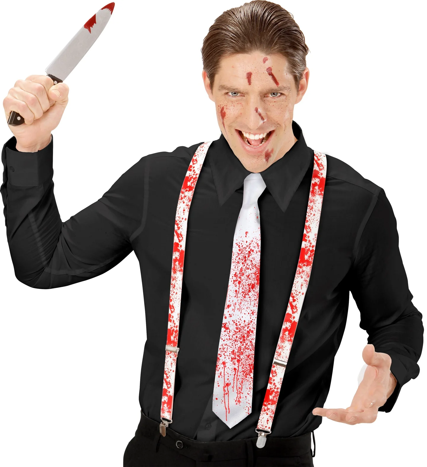 Witte stropdas met bloed halloween - Image 4