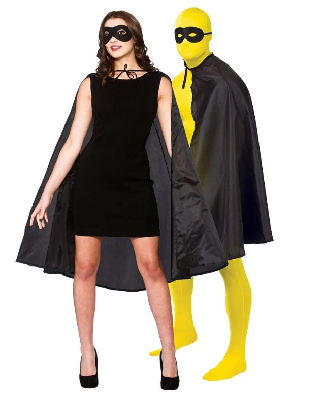 Super Hero Cape met masker in zwart
