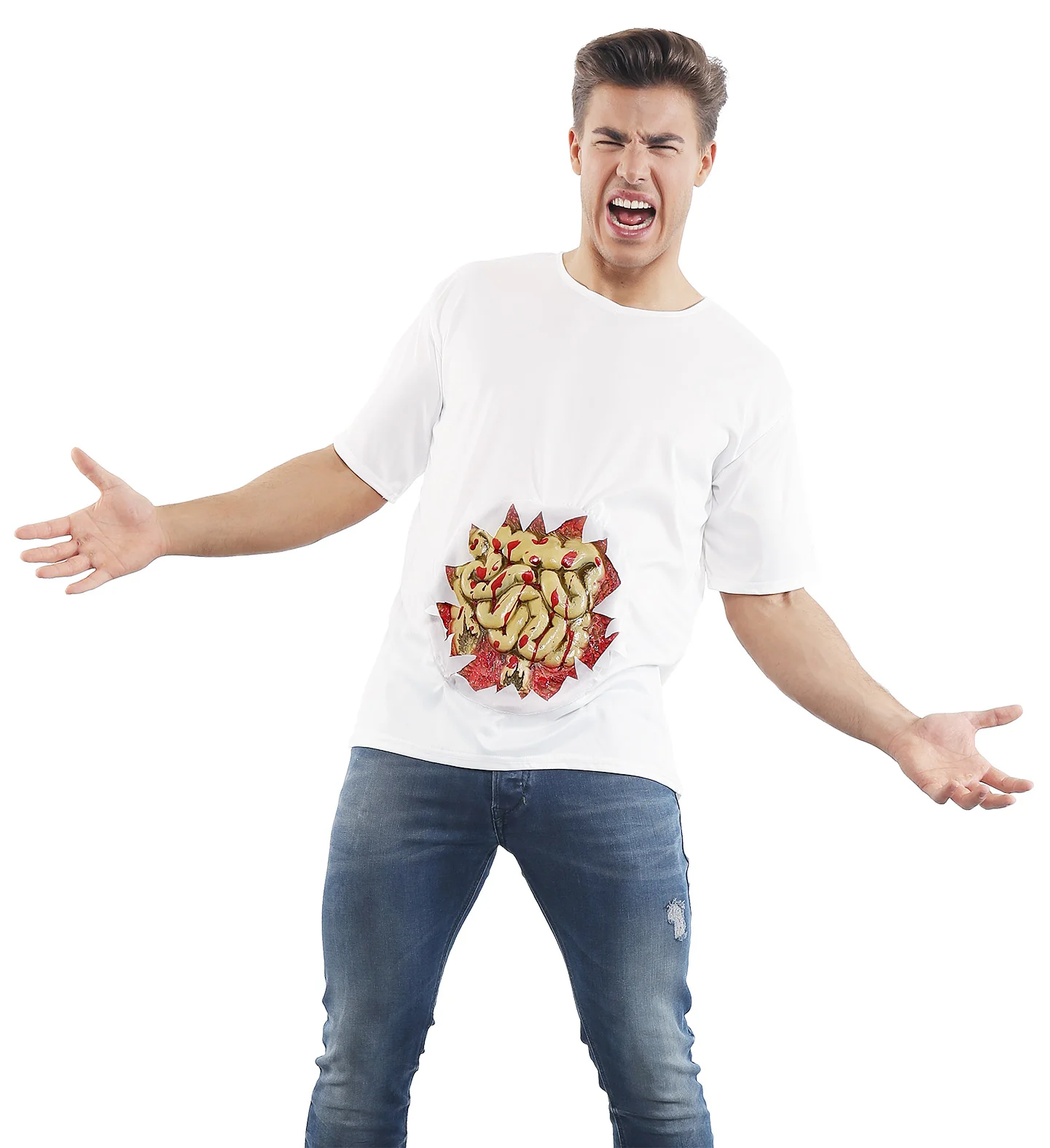 T-shirt met print blootliggende ingewanden - Image 2