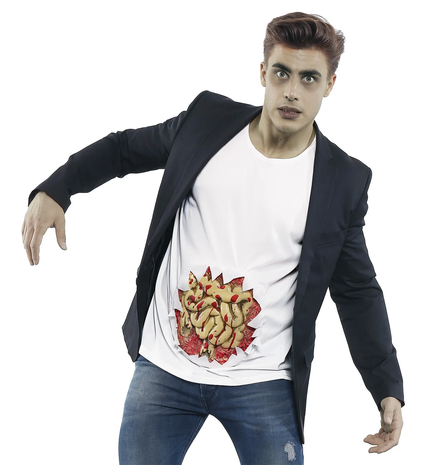 T-shirt met print blootliggende ingewanden - Image 4