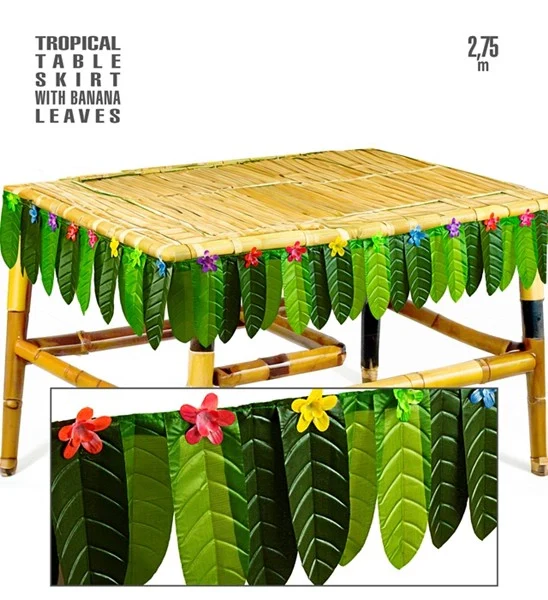 Tafelrandversiering tropical met bananenblad 275cm - Image 2