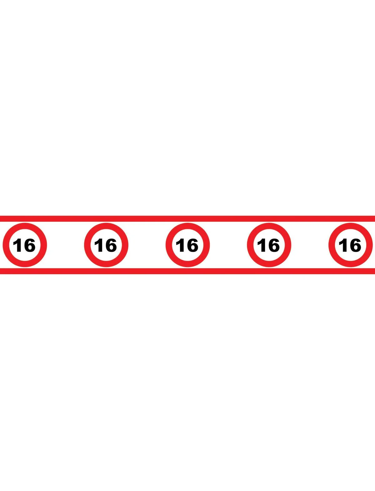Party tape 16 jaar met verkeersborden 610x8cm