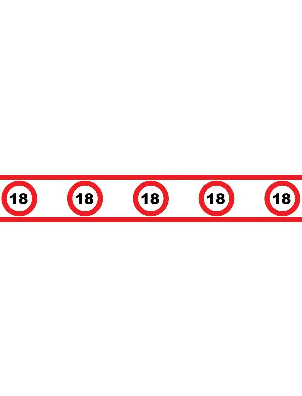 Party tape 18 jaar met verkeersborden 610x8cm