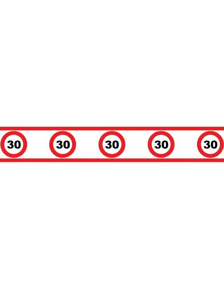 Party tape 30 jaar met verkeersborden 610x8cm