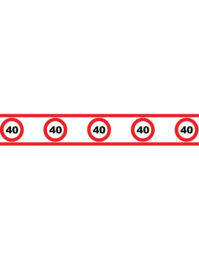 Party tape 40 jaar met verkeersborden 610x8cm