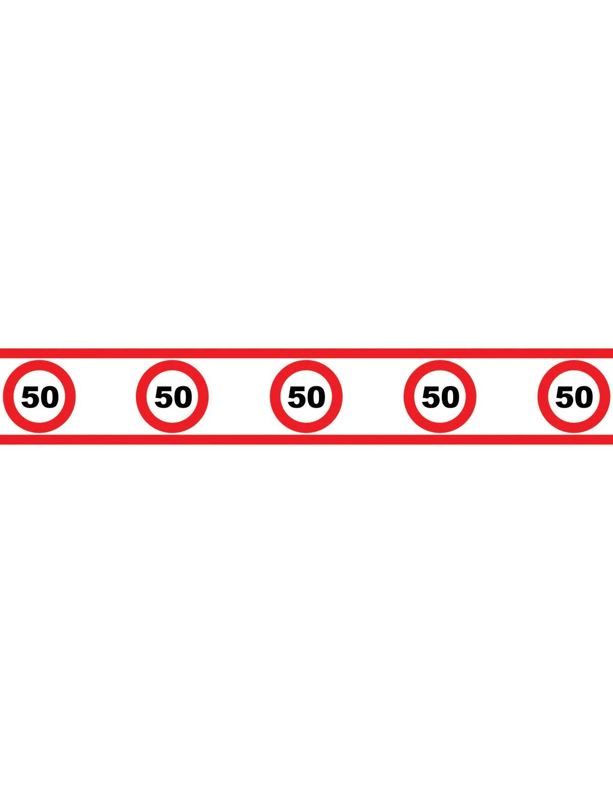 Party tape 50 jaar met verkeersborden 610x8cm