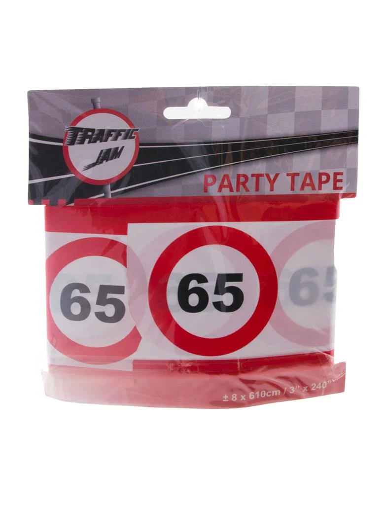 Party tape 60 jaar met verkeersborden 610x8cm - Image 2