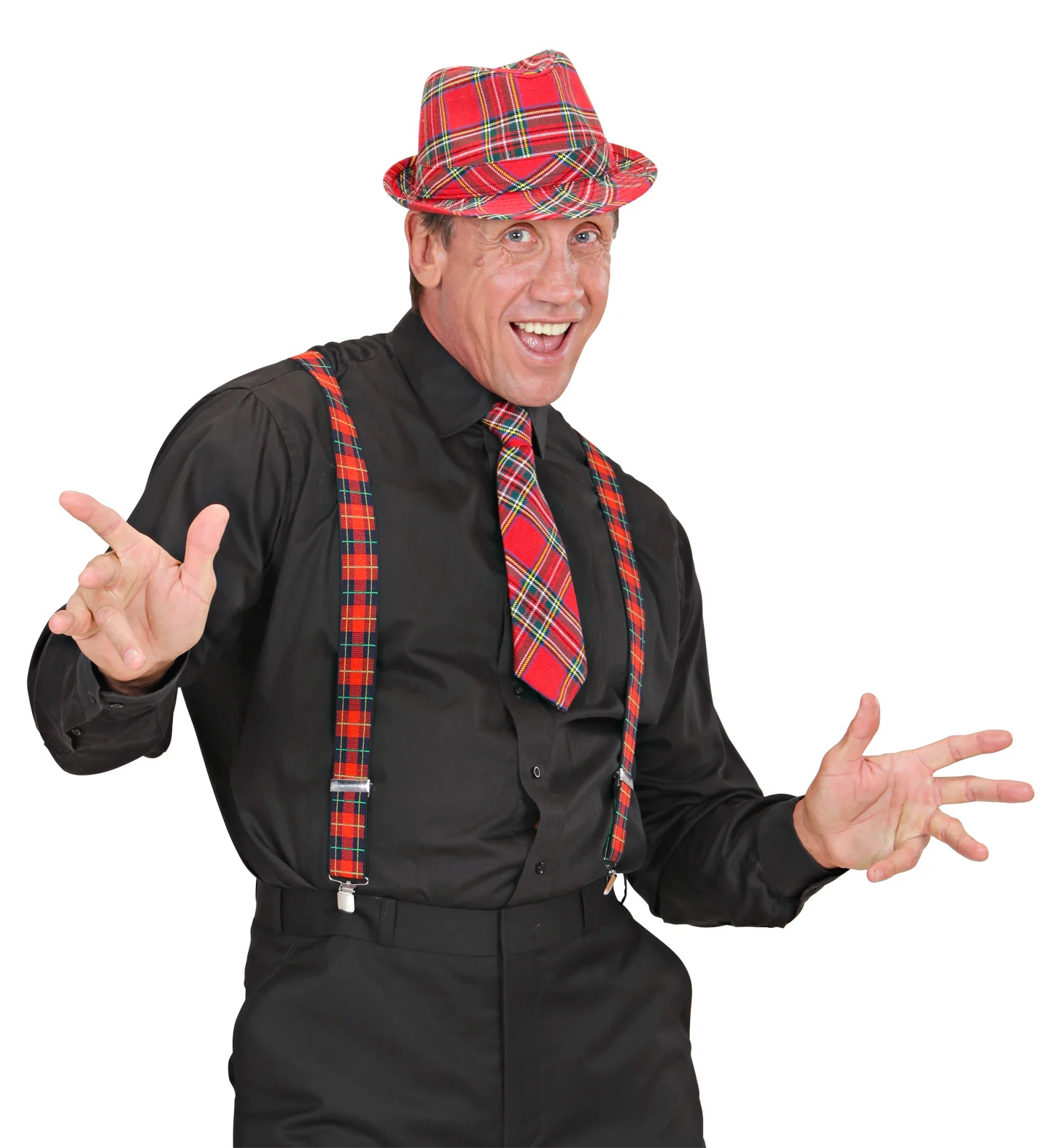 Tartan Print Stropdas Rood - Image 6