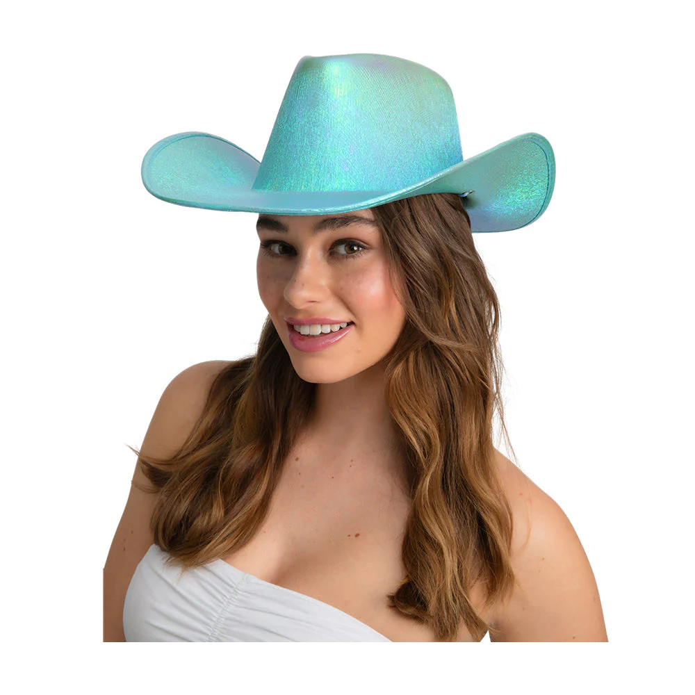 Cowboyhoed texaans - Aqua glanzend