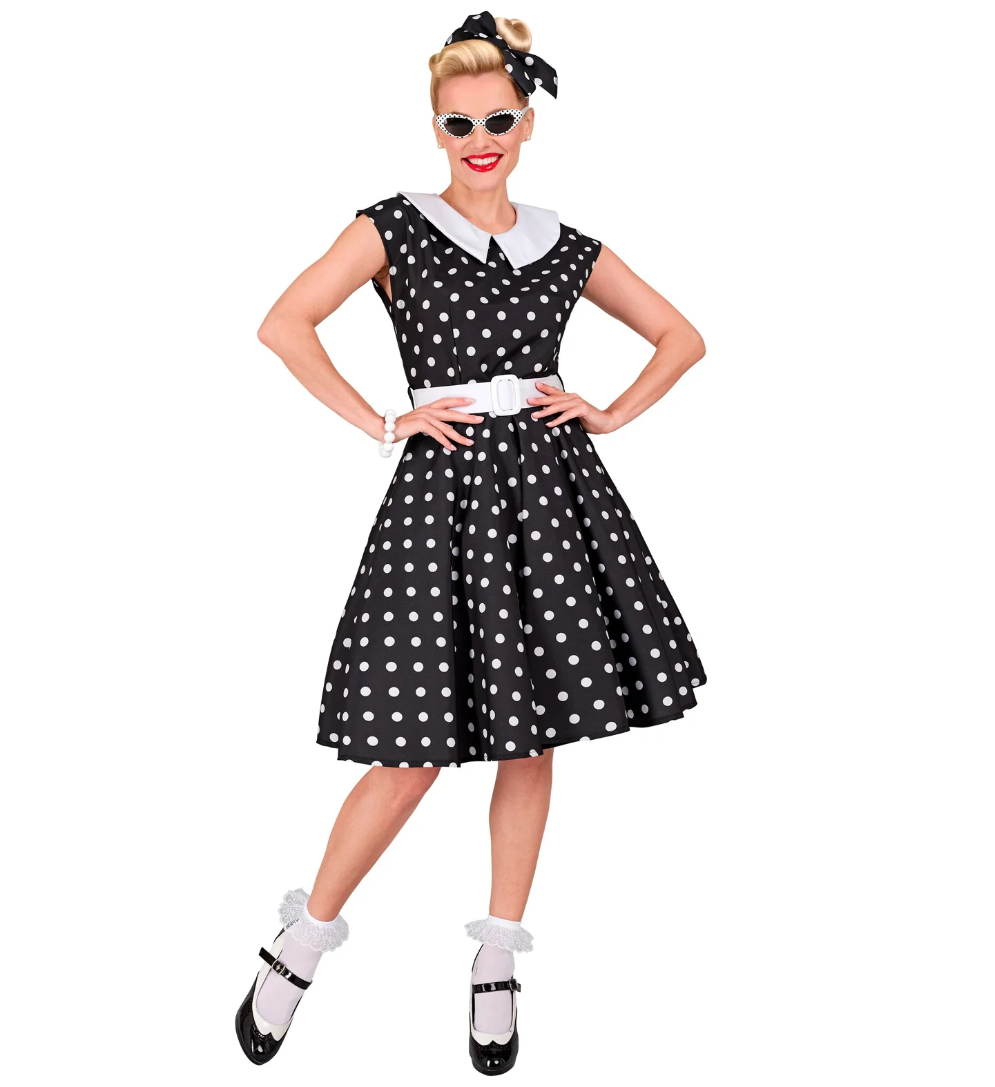 Rock-'n-roll fashion jurk zwart