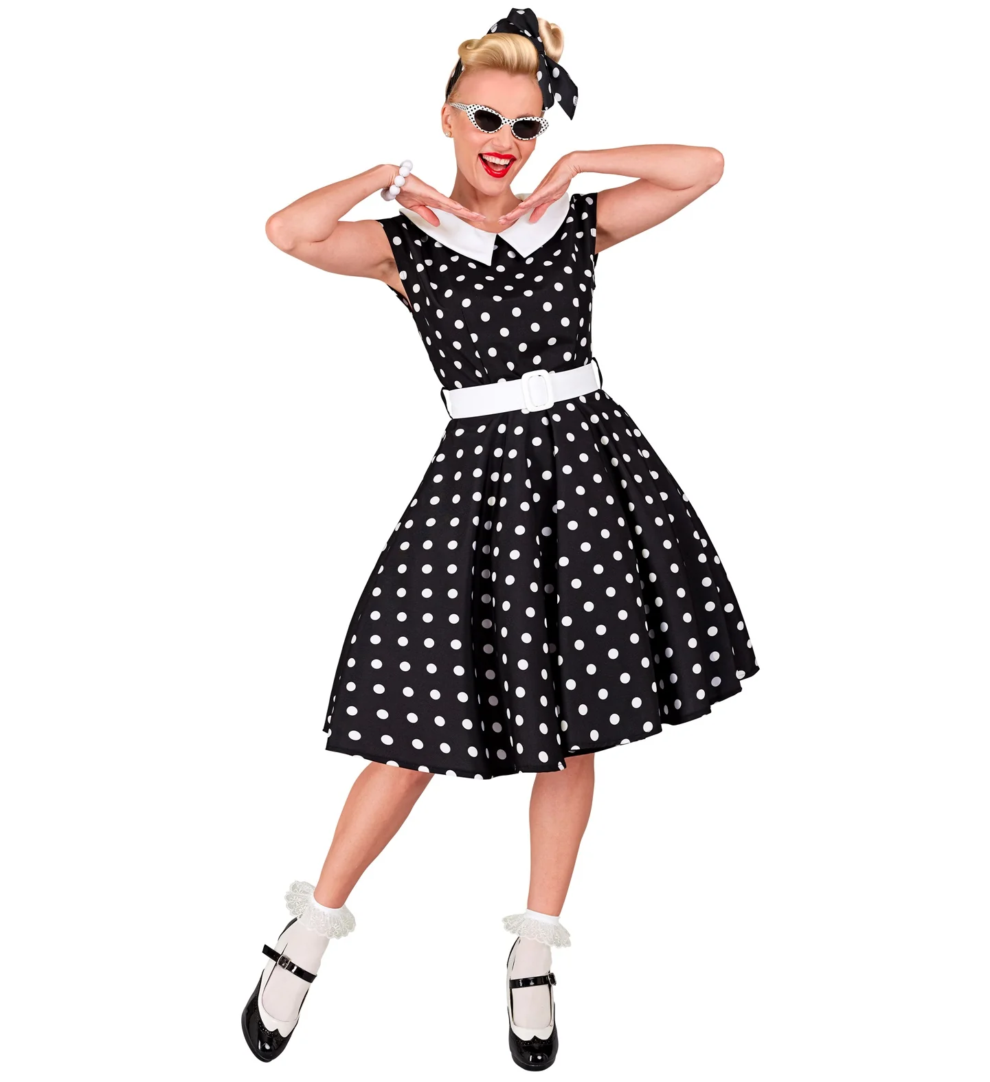 Rock-'n-roll fashion jurk zwart - Image 3